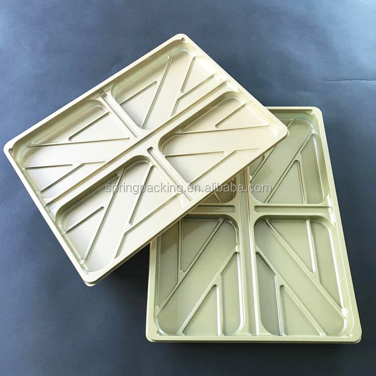 Supermarket PLA blister  Biodegradable Silver gold black white clear PLA /PP/PET/PS food packaging box plastic tray