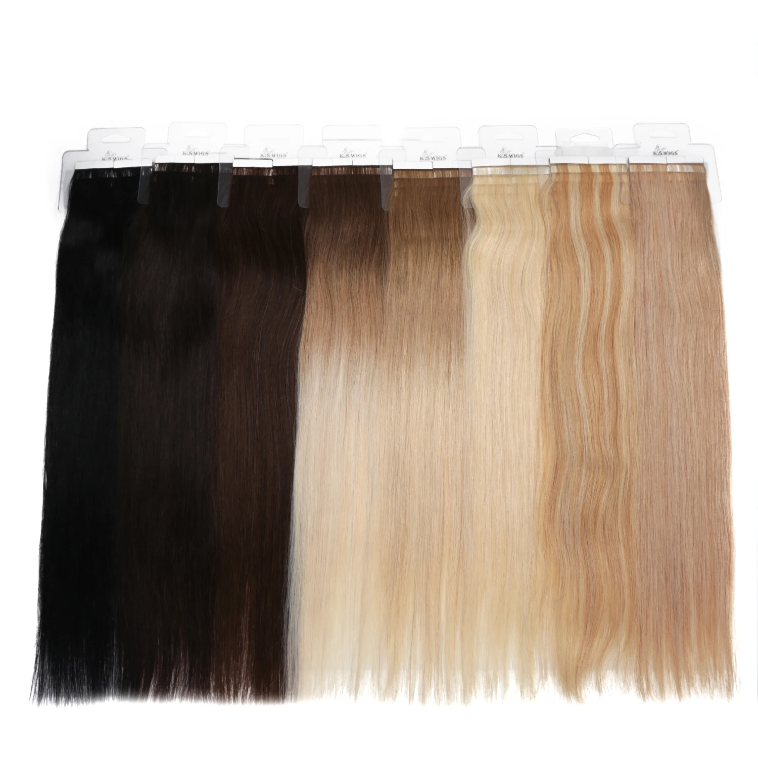
K.SWIGS 100% Tape In Human Hair Extensions Straight Seamless Tape On Human Hair Extension 16Inch 