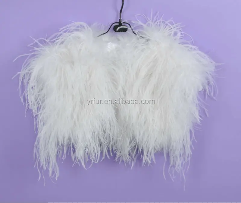 YR477A New Arrival Wedding Bridal Ostrich Vest Shrug