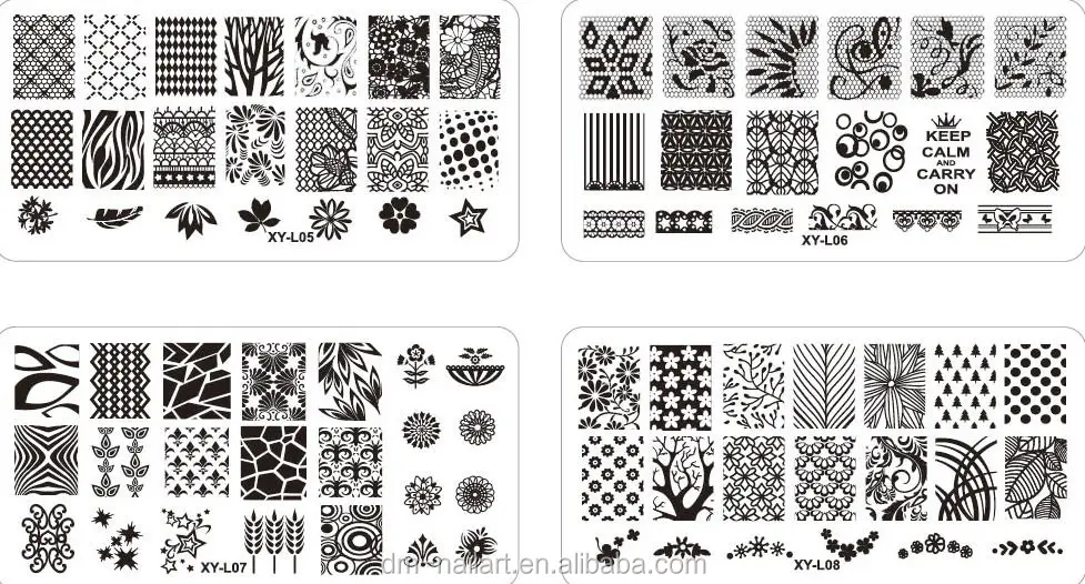 32 Designs Nail art Stamping Plates Manicure Stamper Plates With Different Colors DIY nail Stamping Image Plates
