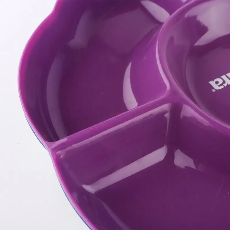 plastic compartment snack tray plate for snack and fruit snack bowl tray