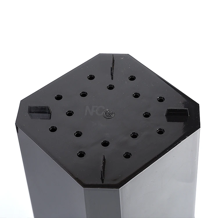 3L square black double wall ice bucket with lids