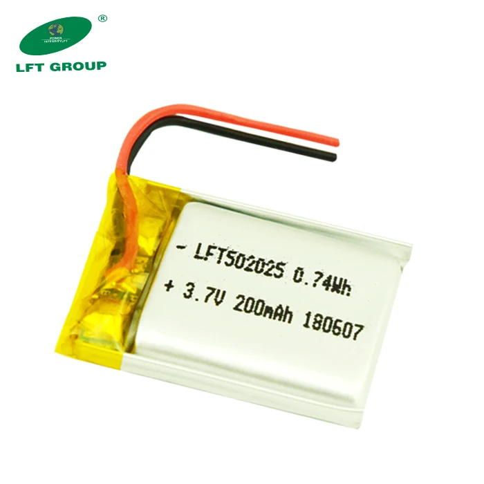 UN38.3 MSDS Small Lithium Polymer Rechargeable 3.7v 180mah 502025 li ion battery cell for smartwatch