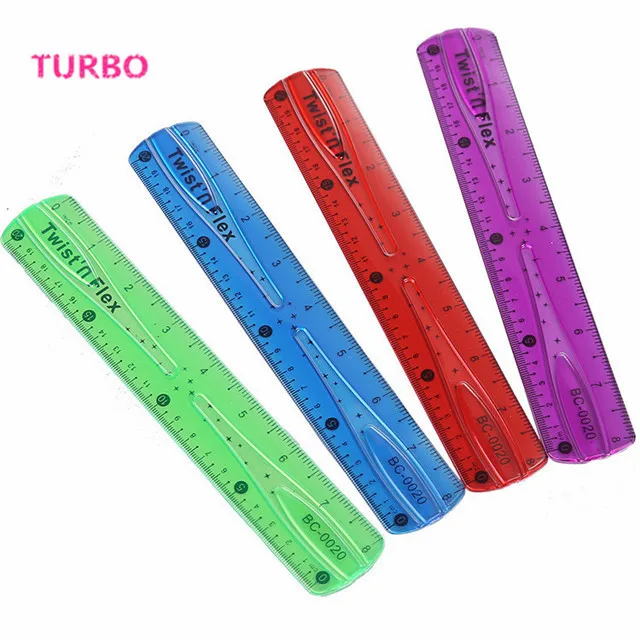 Factory price ODM OEM Office & School Supplies funny stationery Customized logo long straight colorful soft plastic ruler 15cm