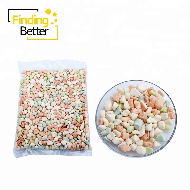 
China Manufacture High Quality Sweet Milk Stones Pure Chocolate Rock Candy Milk Soft Chewy Candy Bulk Milk Stone Candy 