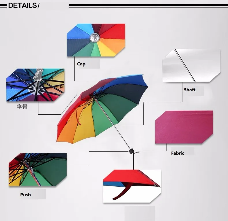 3 fold umbrella cheap manual open custom logo print 23 inch  3 fold rainbow umbrella for promotion use folding umbrella