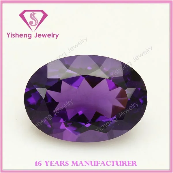 China Wholesale Oval Shape Faceted Cut Amethyst Crystals Quartz Stone
