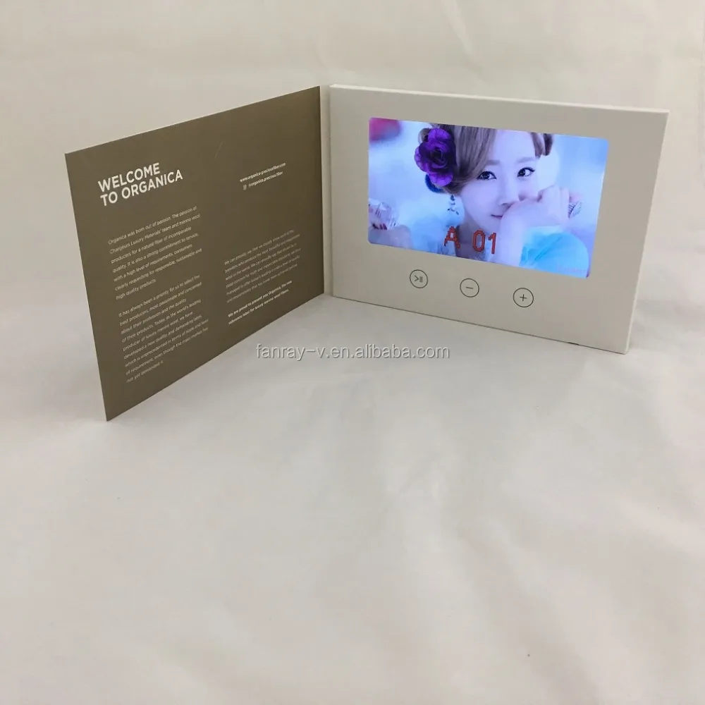 
custom video gift box greeting card LCD light control video card 