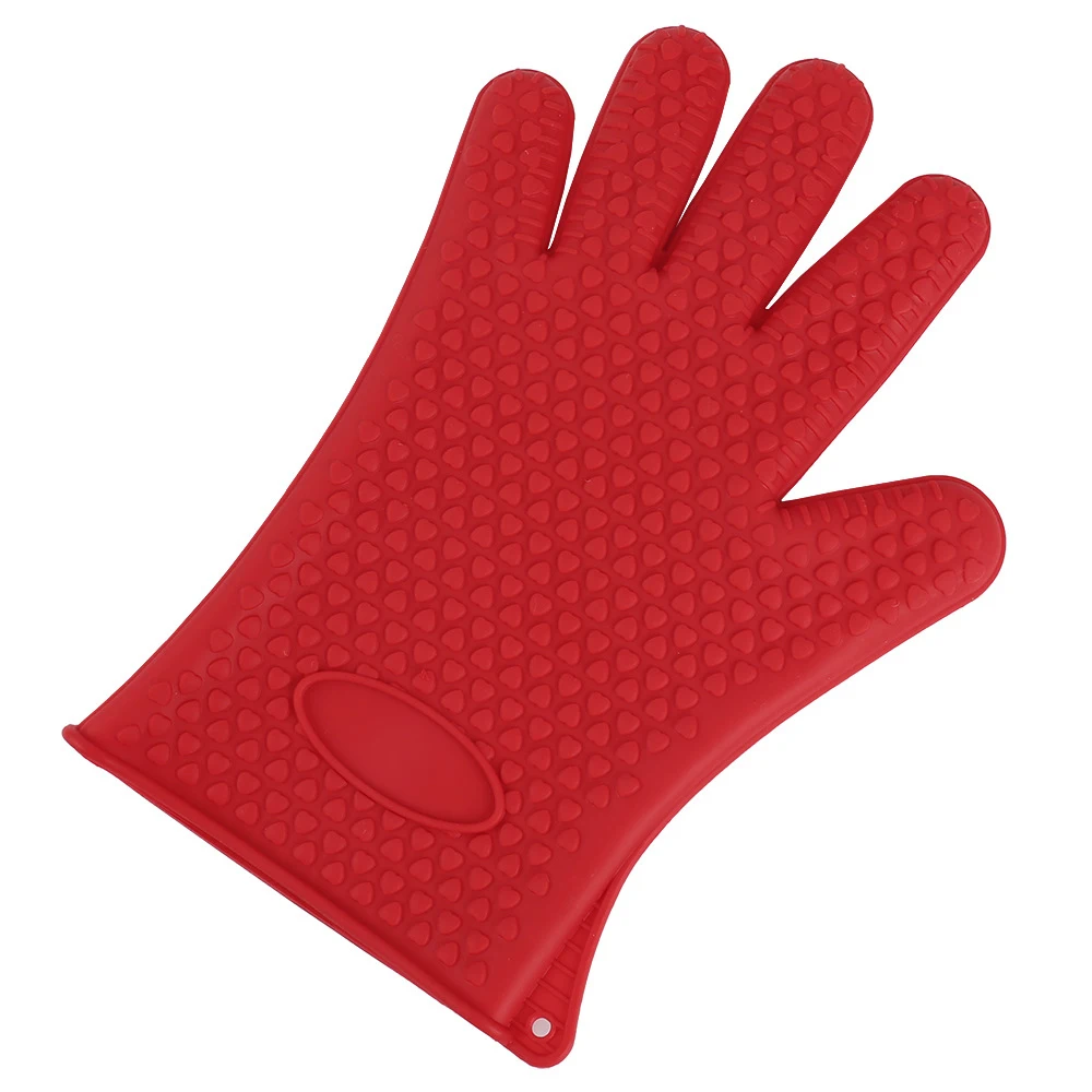 100% Food Grade Silicone Oven Mitt Set, BPA Free Adiabatic Silicone Grill Gloves