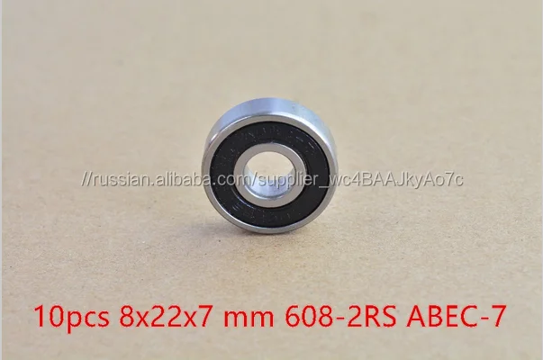 10 шт 608-2RS 608RS 608 2RS ABEC-7 8 мм х 22 7 черный двойной резиновое уплотнительное покрытие deep groove ball