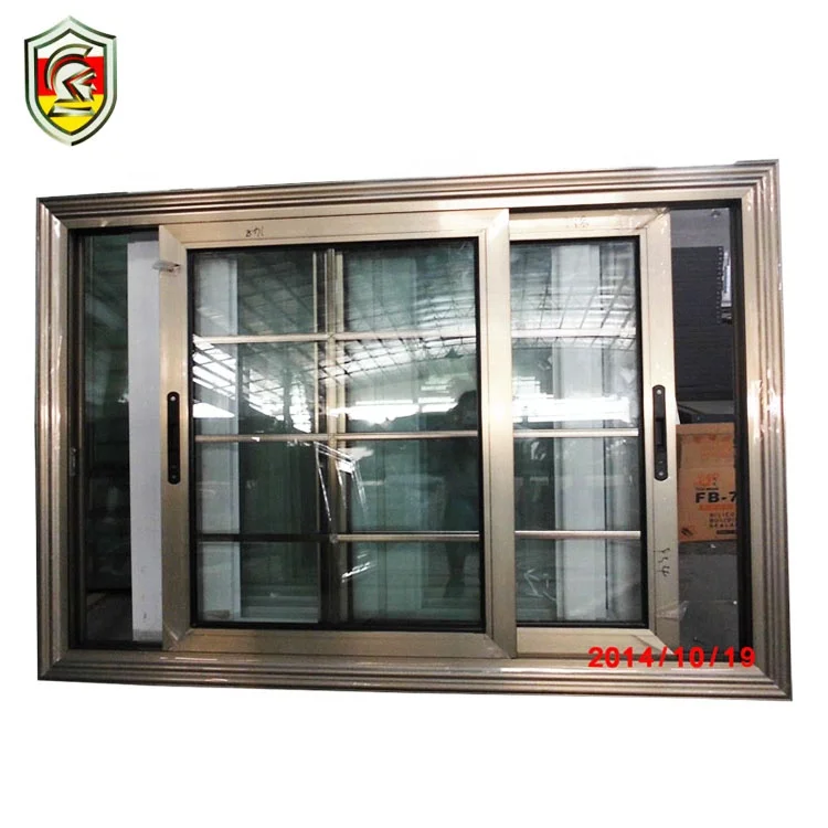 5mm double tempered glazed modern house style sliding window fenetre aluminium