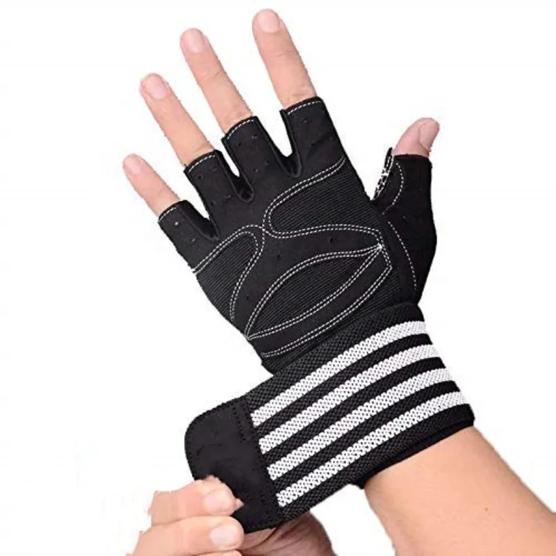 Fitness Exercise Weight Lifting Gym half finger gloves with wrist support for women men