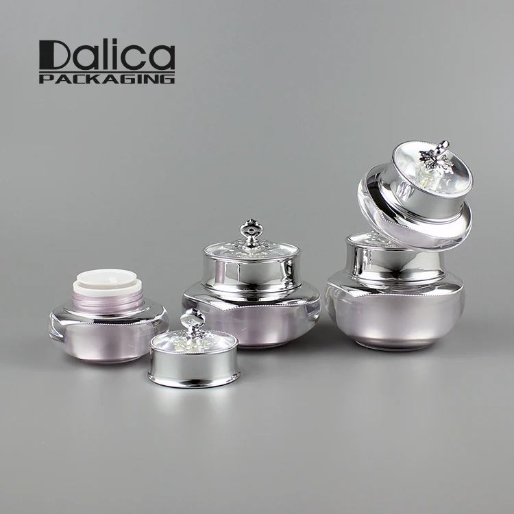 
New Style Luxury Cosmetic Elegant Crown Shape Lavender Acrylic Jar for Daily Skincare Lotion 
