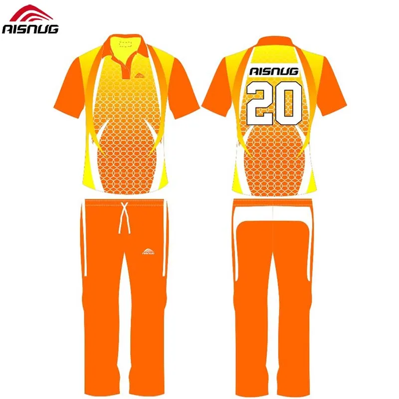custom the new designs china sublimation cricket uniform set