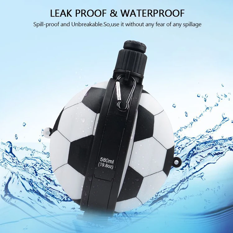Personalized Adult Sport Soccer Drink Foldable Silicone Water Bottle BPA Free