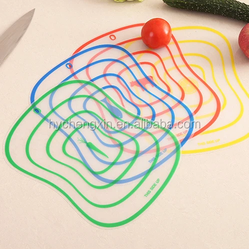 Transparent Bendable Non slip chopping board plastic flexible plastic cutting board