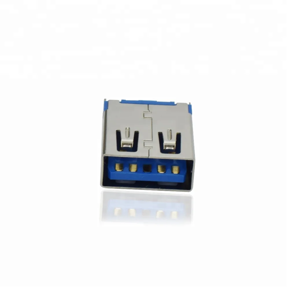 USB Type A Female Vertical Socket Connector 180 Degrees 9 Pin Plug Jack Connectors