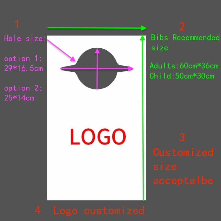 
Custom disposable printed adult seafood bibs for restaurant with pe material 