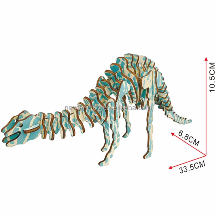 New-Land High Quality modern 3D wooden puzzle-wild animals dinosaur model