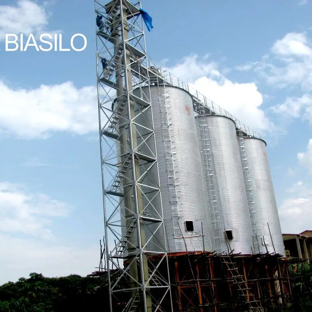 Assembly Bolted Sand And cement Silos And 90ton Cement Coffee Silo Tank With Conveyor Dryer Grain Poultry Feed Silo For Sale