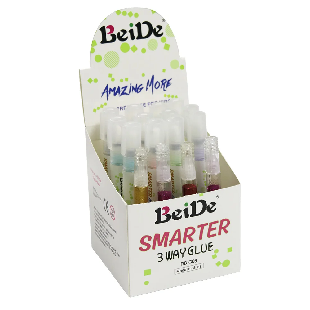 Factory price Non Toxic liquid glitter 8mm Tip Glue pen