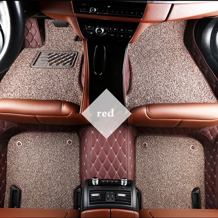 High quality leather double layer car floor mats