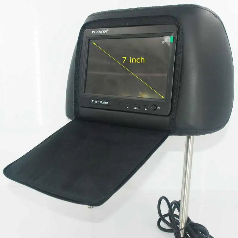 7 inch pillow bag with zipper and LED backlight TM-705H car pillow headrest monitor for dvd player automobile cheapest