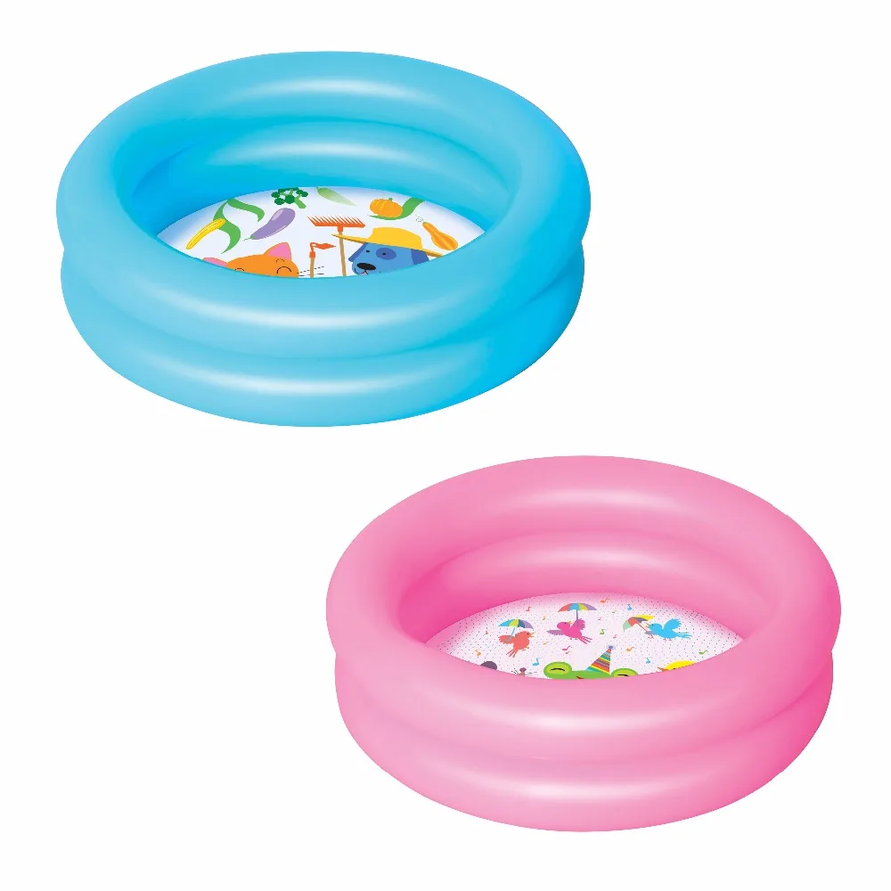 Bestway 51061 Round 2-ring Kiddie Pool Kids Plastic Swimming Pool 61cm*H 15cm