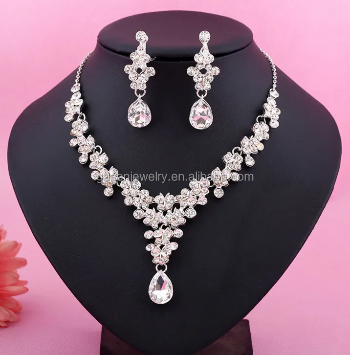Free customize silver Artilady wedding dinner crystal necklace earring ring sets of gold luxury jewelry for women