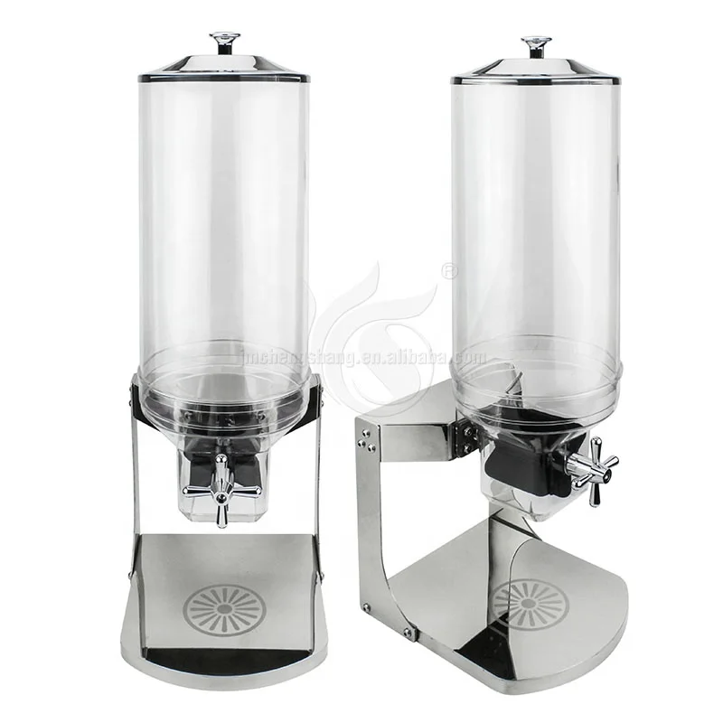 Hotel Buffet Used Stainless Steel 8L Acrylic Multifunctional Single Cup Storage Container Pasta Cereal Dry Food Dispenser