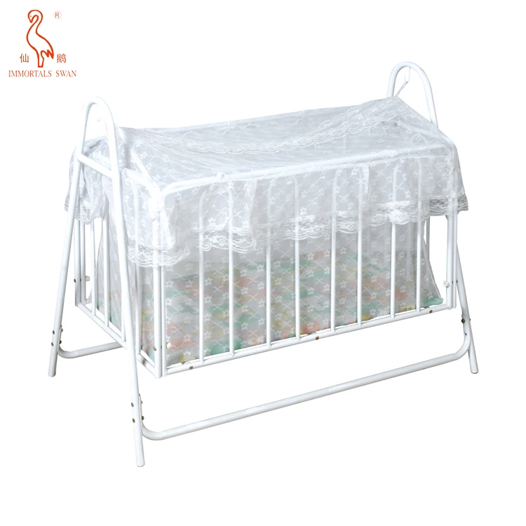 854A Baby Furniture Polyester Fabric Modern Material Modern Style  Crib Type Baby Cradle Crib Bed