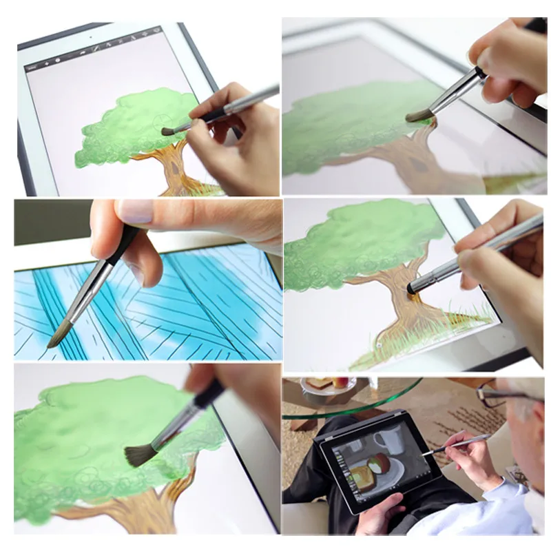 Universal 2 in 1 Capacitive Screen Brush & Stylus Pen For Ipad Mini Air 2 3 4 for Iphone for Samsung For Smart Phone Tablet PC