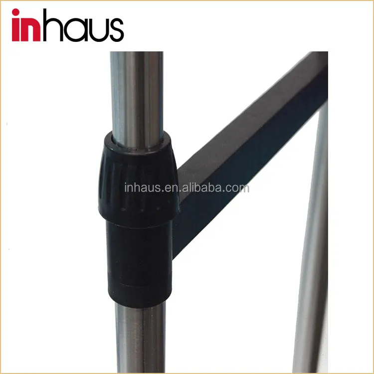 Double pole stainless steel adjustable garment rack revolving rotating telescopic stand clothes drying rack manufacturer