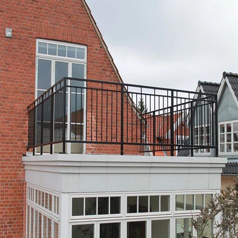 
Qualified guardrail fabrication wrought iron carbon steel welded powder coated balcony railing for residential steel building 