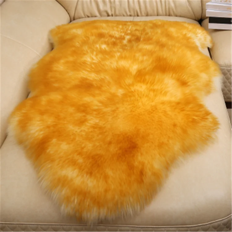 Natural Curly long hair mongolian lamb sheepskin fur rugs for chair