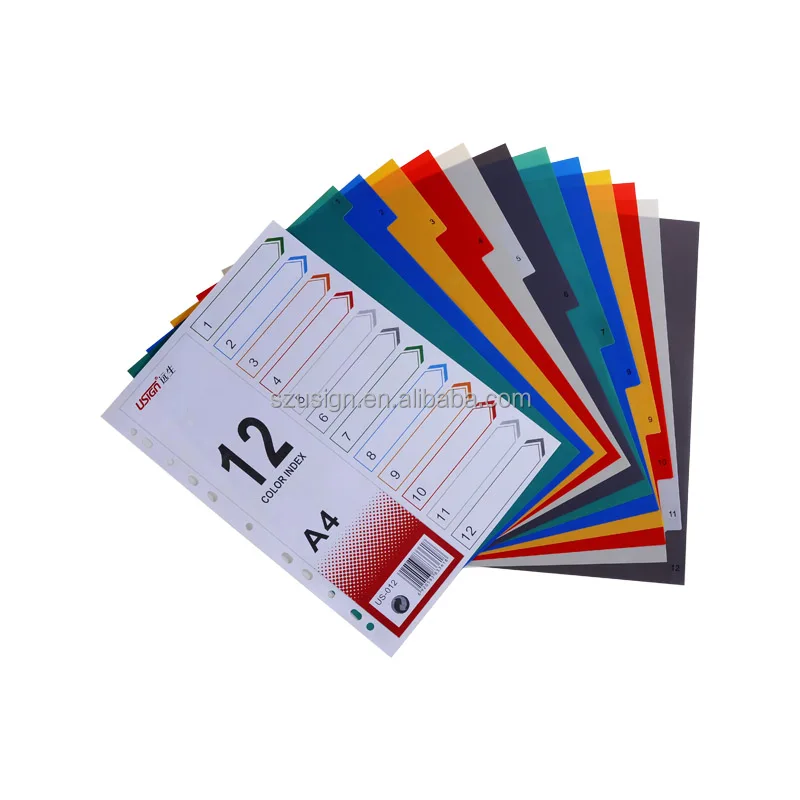 
US-012 12 pages A4 Index Divider paper index divider 
