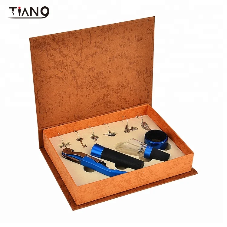 
Hot 4pcs stainless steel corkscrew wine set book shaped corkscrew set gifts 