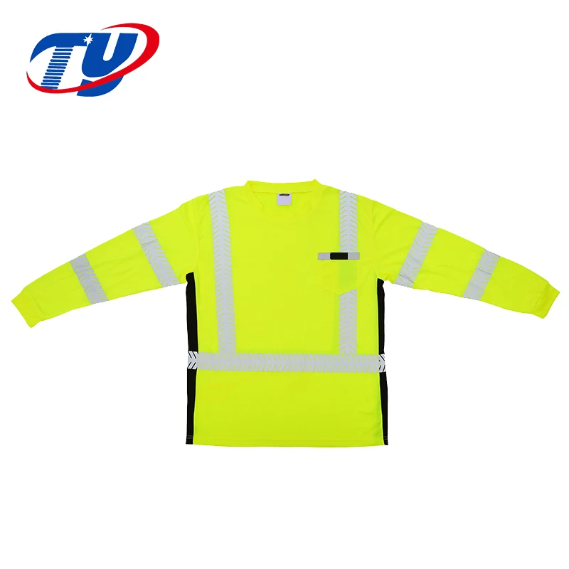 Fashion High Visible Reflective Safety Yellow T-Shirt