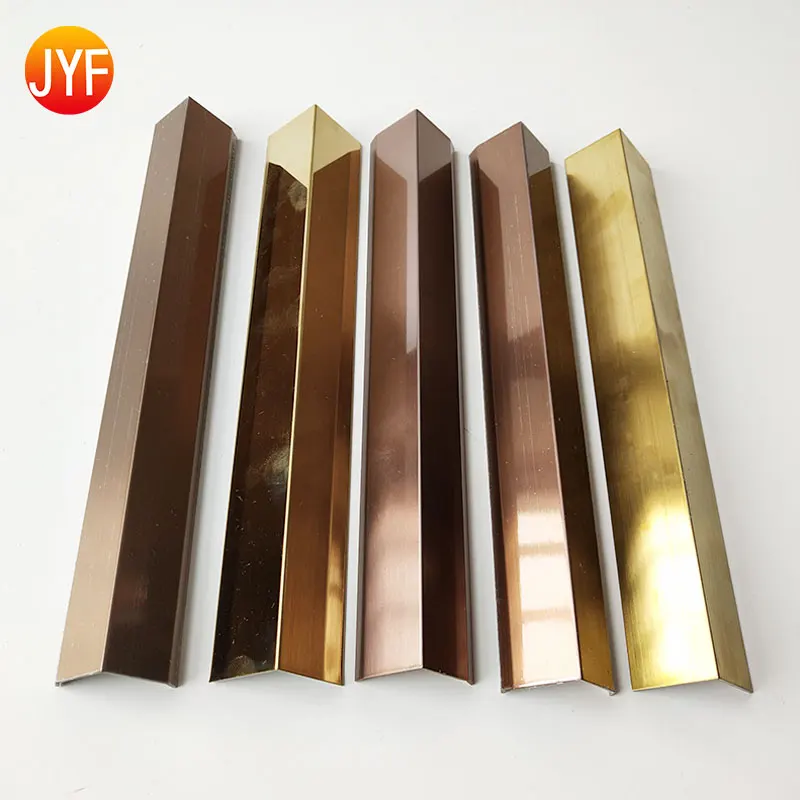 профессиональный поставщик Ресторан Декоративные Металлические L форма 304 Зеркало из нержавеющей стали плитка отделка края