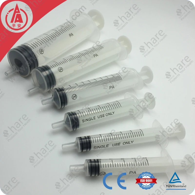 
China manufacturers free sample disposable three pieces luer slip syringe 
