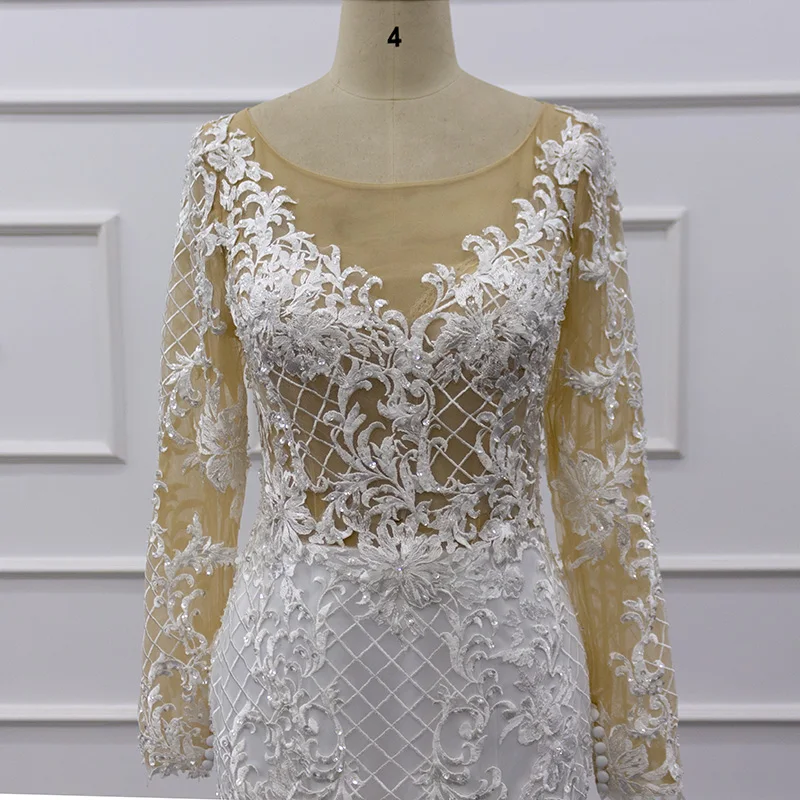 Eslieb LH001 real photo Crystal Design Wedding Dress Bridal Gown Champagne Prom Dress Mermaid Wedding Dresses