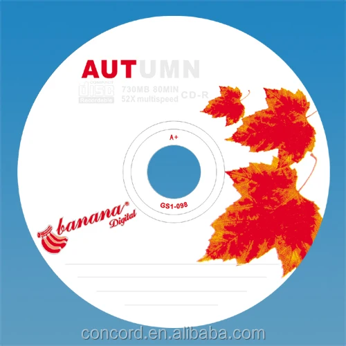 Banana desihn 80 minute blank disk hologram cd r