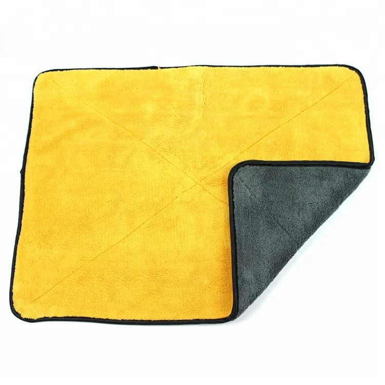 Hot sale 75x56cm extra large microfiber drying towel both side soft plush car wash microfiber towel