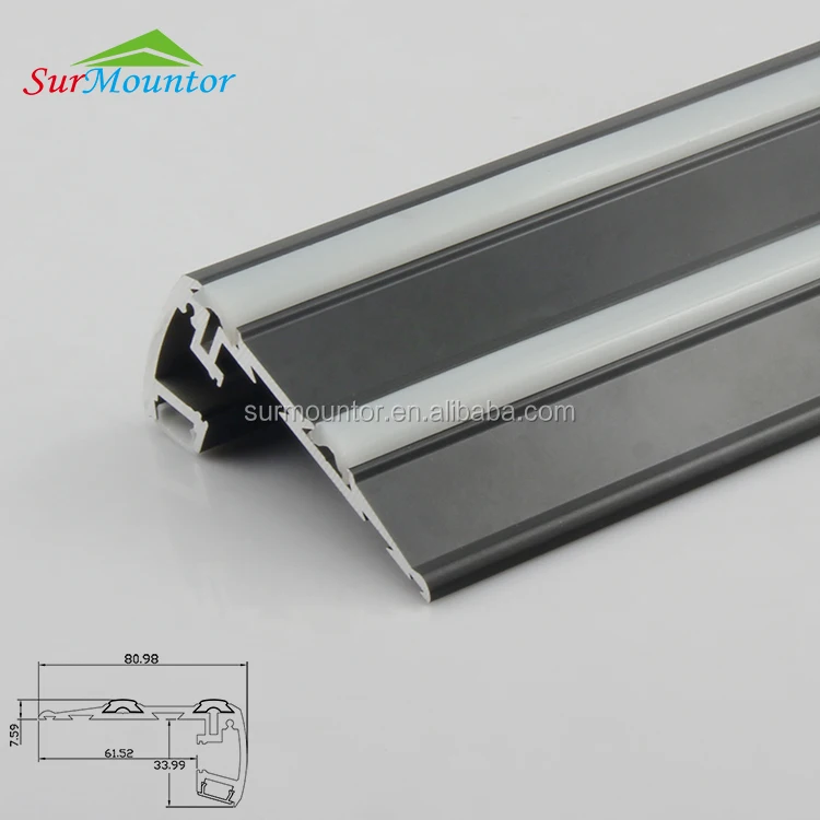 Противоскользящий лестничный светодиодный алюминиевый профиль для лестниц, контроллер освещения, ступенчатый профиль для кинотеатра