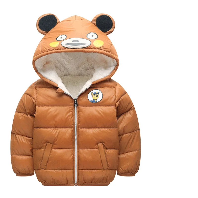 Новая зимняя теплая шапка с ушками из мультфильмов, детская стеганая куртка