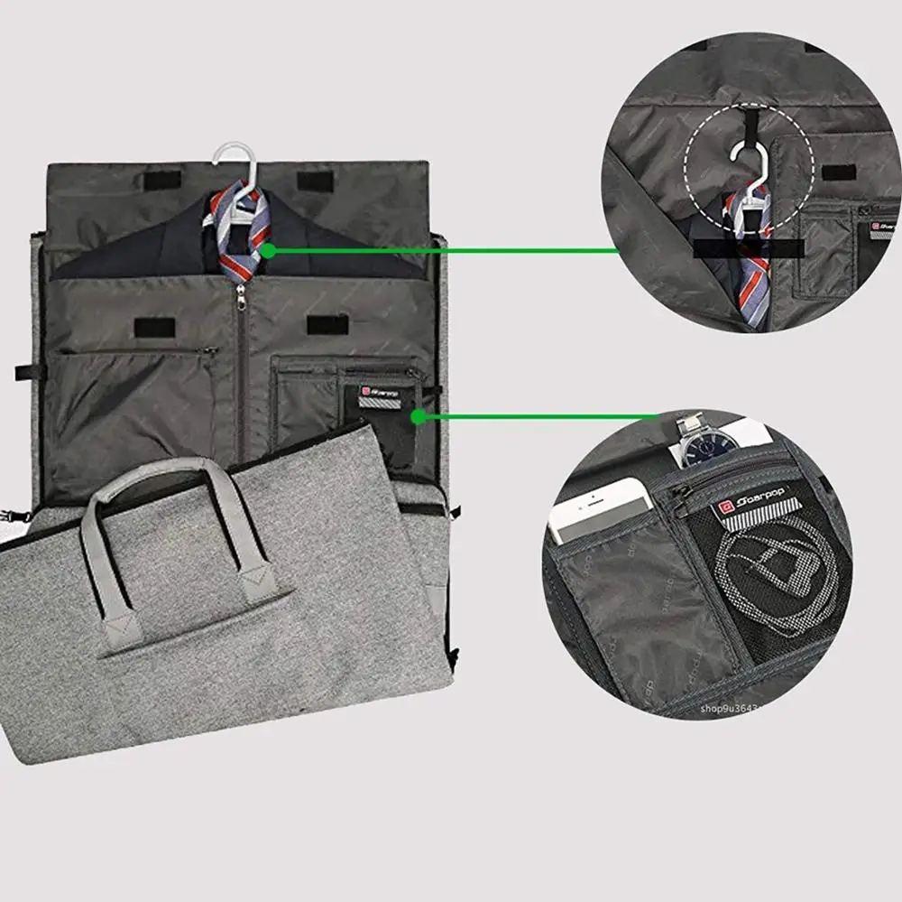 New Design Convertible 45L High Capacity Carry-on Garment Bag Folding Suit Flight Bag