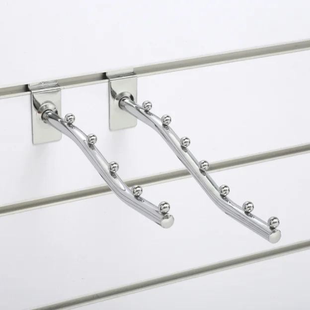 Chrome Plating MDF slatwall shop hook supermarket balls hook store hanger 5balls for display various size stock hook