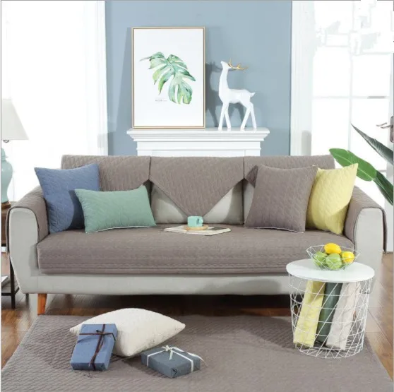 Charmcci 600211 Fresh color dyed pure sofa cover stretch leather set 3pcs nylon 3 seater dog protector headrest printed velvet