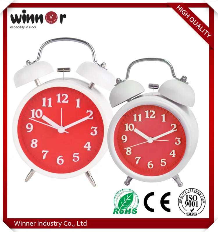 Wholesale 2016 high quality cheap multi color plastic round alarm clock