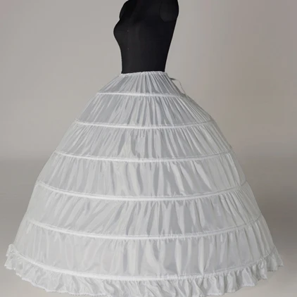 LSQ03 White High Quality New Arrival Net Crinnolines Petticoat New 6 Hoops Petticoats For Wedding dress